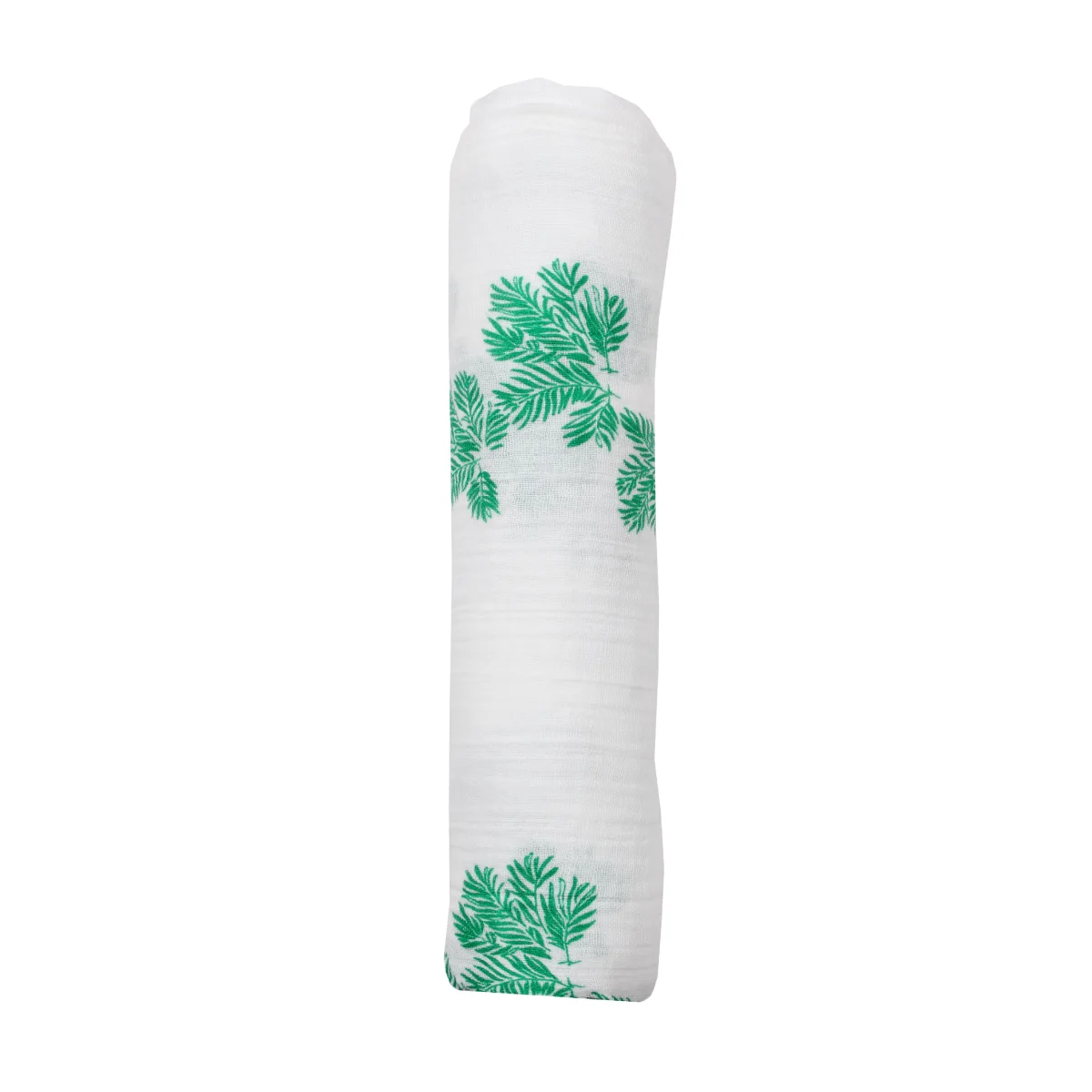 Green leaves - organic cotton Muslin swaddle